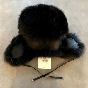 Moncler Elegant Black Fur Hat